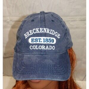 Breckenridge Colorado Hat Vintage Est 1859 Embroidered Blue Metal Strap Unisex